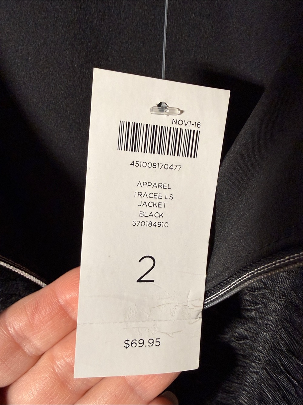 Chico’s Travelers Weekend Textured Zip Jacket Black Size 2 NWT Career Travel - Picture 3 of 8